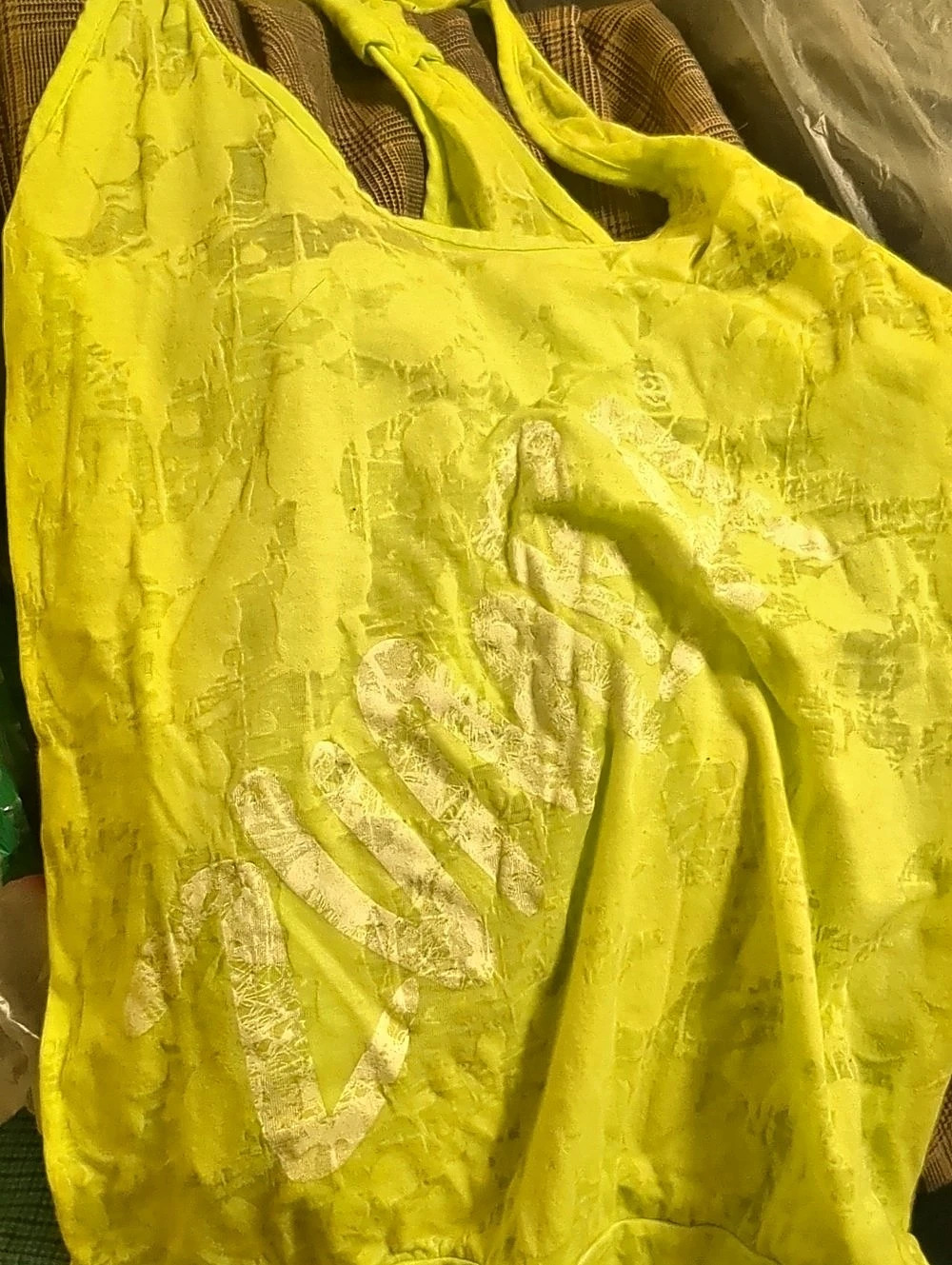 zumba Twist-Back Graphic Tank Top Yellow
